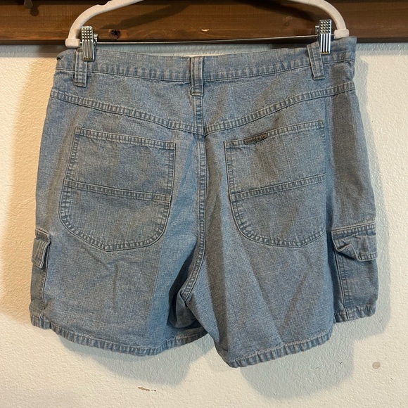 Riveted By Lee Cargo Jean Shorts Blue Denim USA Made Womens Size 18 (1328) - Picture 2 of 6